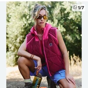Free People Pink Quilted Vest